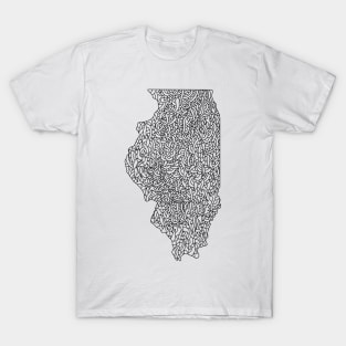 Illinois Map Design T-Shirt